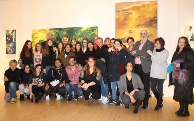 Los alumnos de la EUTL hacen una presentación sobre el Turismo de Lanzarote en la Galería JeanMichelBerlin (Berlín).